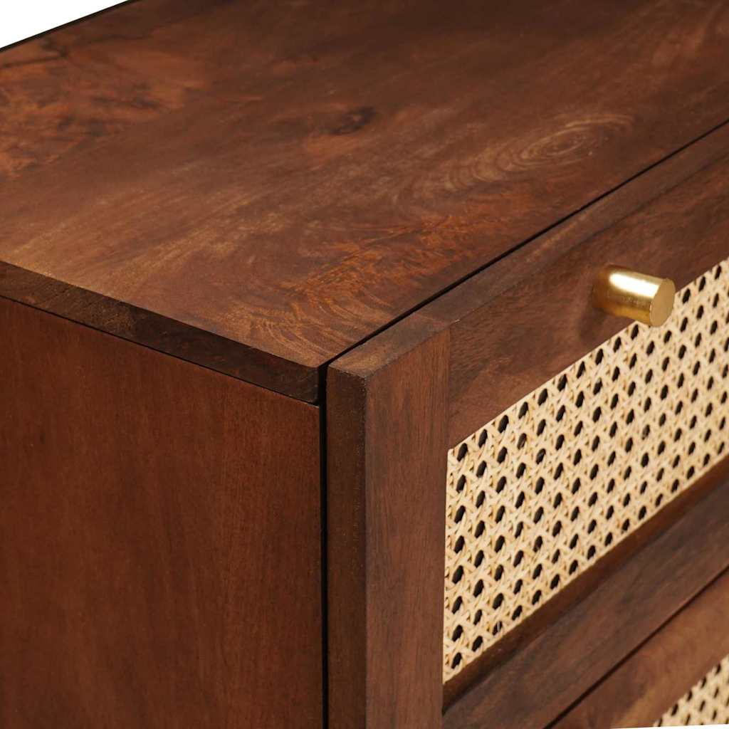 Badkamerkast met lade 4 pcs Bruin en zwart Massief Mango Hout is nu te koop bij PeponiXL, paradijselijk wonen!