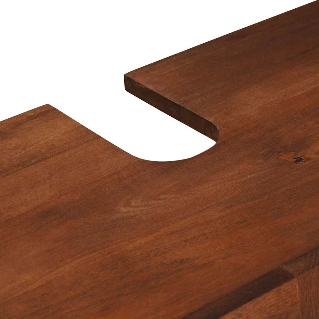 Badkamerkast met lade 4 pcs Bruin en zwart Massief Mango Hout is nu te koop bij PeponiXL, paradijselijk wonen!