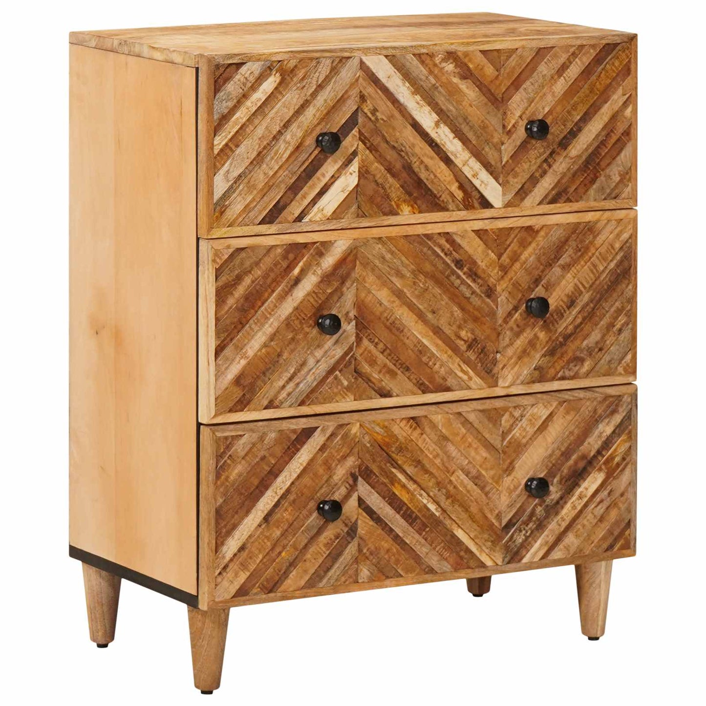 Opslagkasten 3 pcs Bruin 60 x 33,5 x 75 cm Massief Mango Hout is nu te koop bij PeponiXL, paradijselijk wonen!