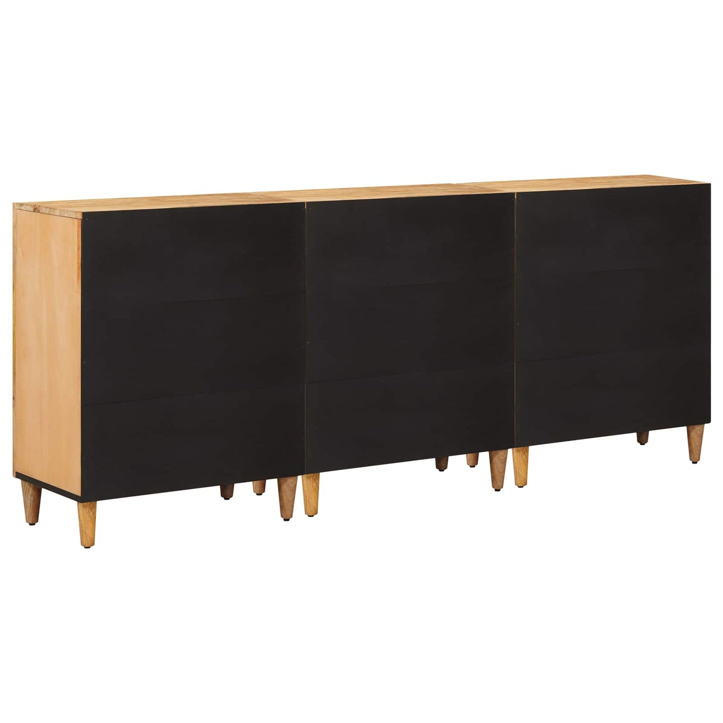Opslagkasten 3 pcs Bruin 60 x 33,5 x 75 cm Massief Mango Hout is nu te koop bij PeponiXL, paradijselijk wonen!