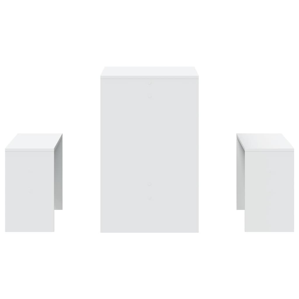 3-delige Eettafel en bankenset bewerkt hout wit is nu te koop bij PeponiXL, paradijselijk wonen!