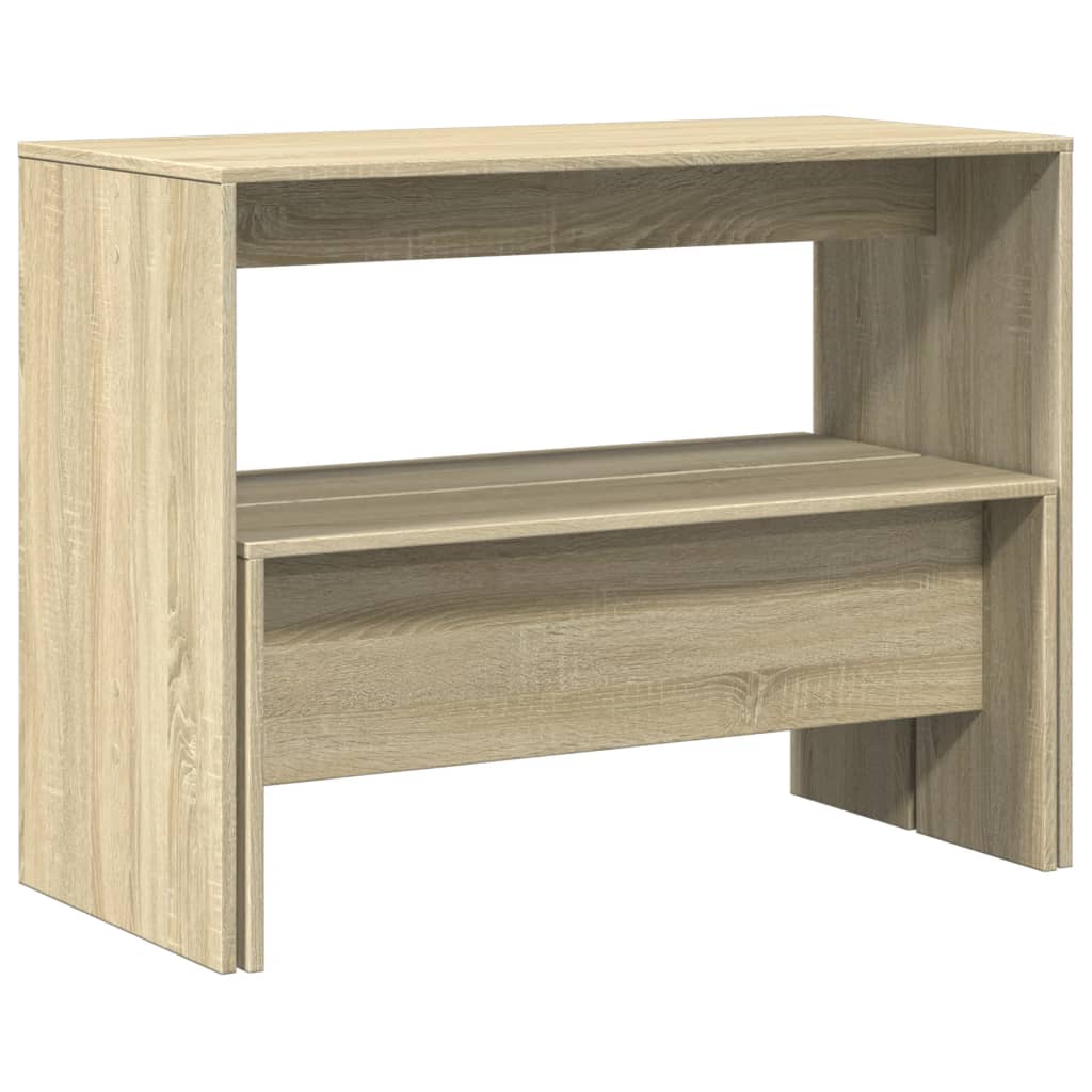 3-delige Eettafel en bankenset bewerkt hout sonoma eikenkleurig is nu te koop bij PeponiXL, paradijselijk wonen!