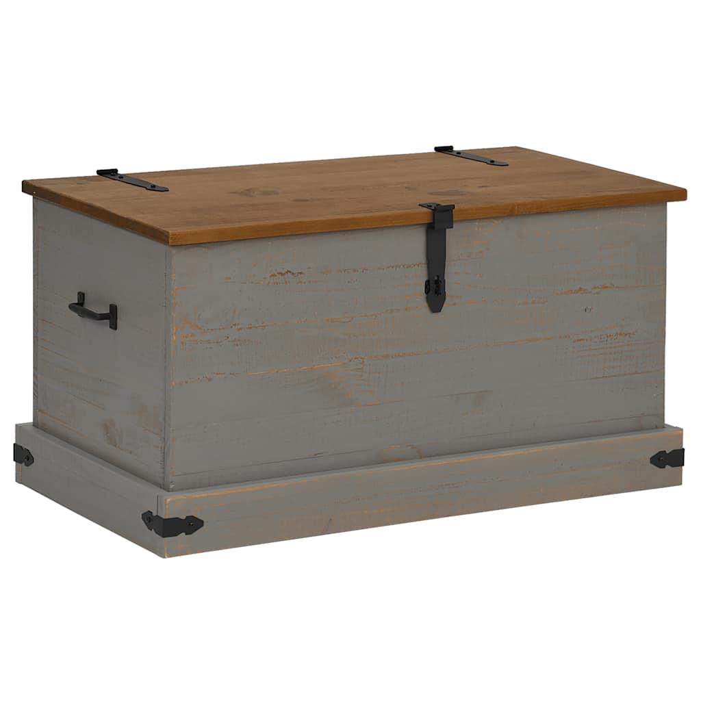 Opbergkist HALDEN grijs 91x48x47 cm massief grenenhout is nu te koop bij PeponiXL, paradijselijk wonen!