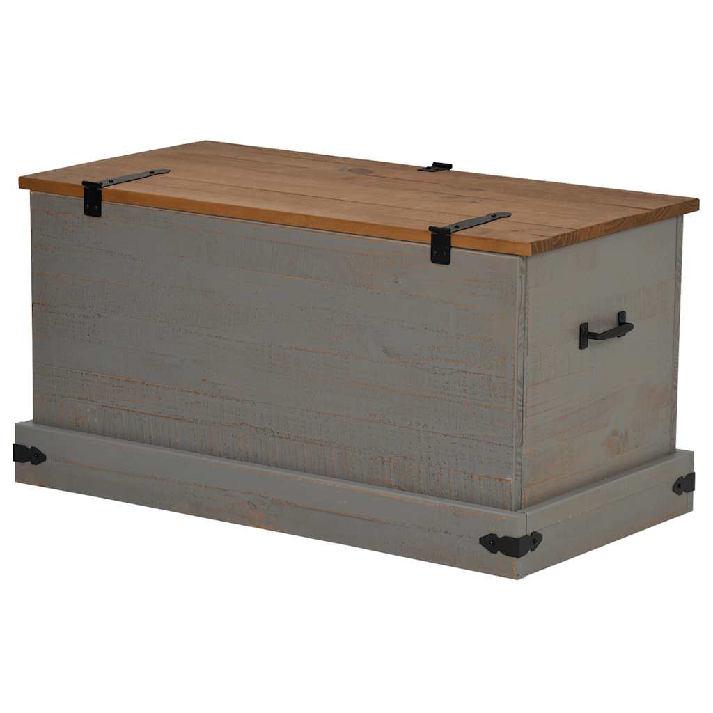 Opbergkist HALDEN grijs 91x48x47 cm massief grenenhout is nu te koop bij PeponiXL, paradijselijk wonen!