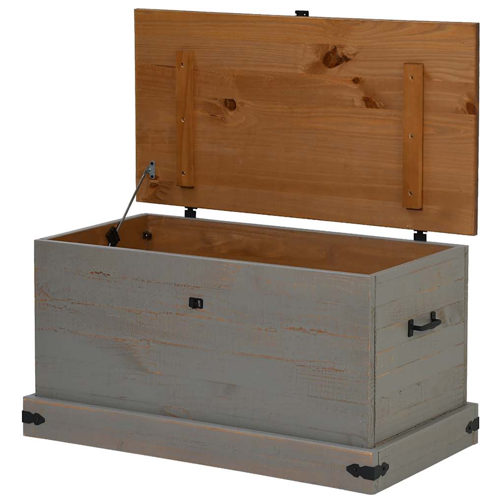 Opbergkist HALDEN grijs 91x48x47 cm massief grenenhout is nu te koop bij PeponiXL, paradijselijk wonen!