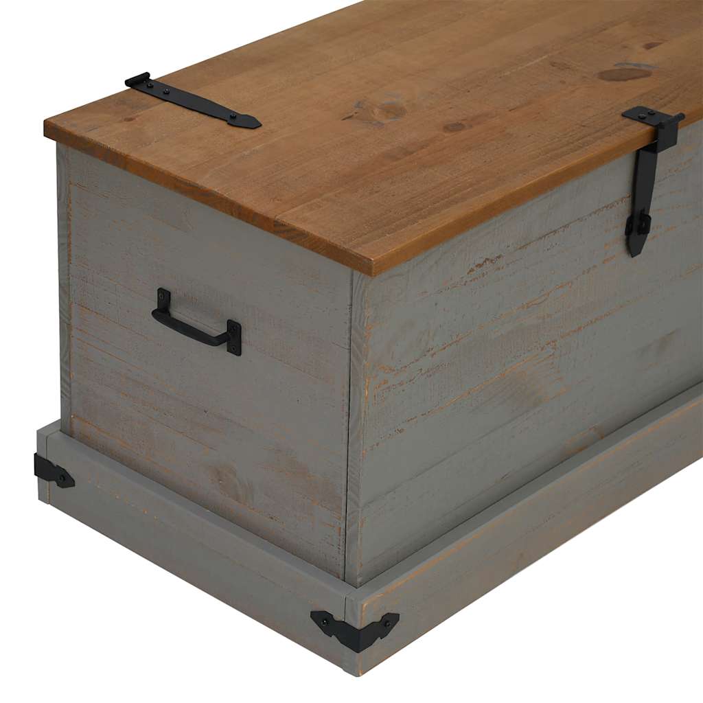 Opbergkist HALDEN grijs 91x48x47 cm massief grenenhout is nu te koop bij PeponiXL, paradijselijk wonen!