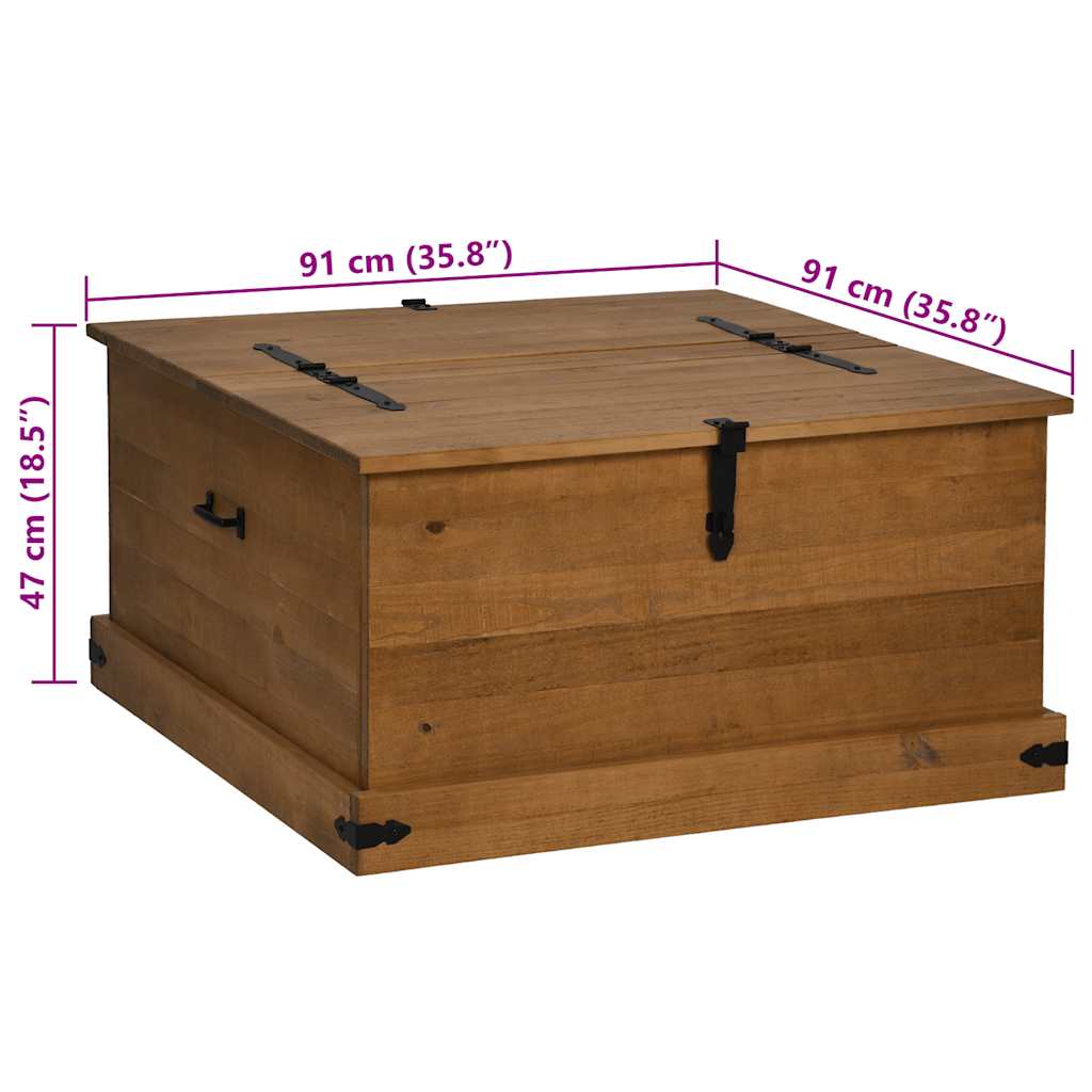 Opbergkist HALDEN 91x91x47 cm massief grenenhout is nu te koop bij PeponiXL, paradijselijk wonen!