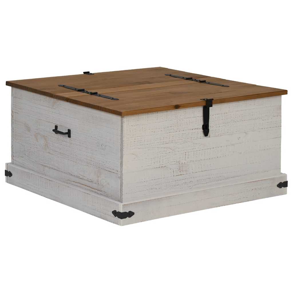 Opbergkist HALDEN wit 91x91x47 cm massief grenenhout is nu te koop bij PeponiXL, paradijselijk wonen!