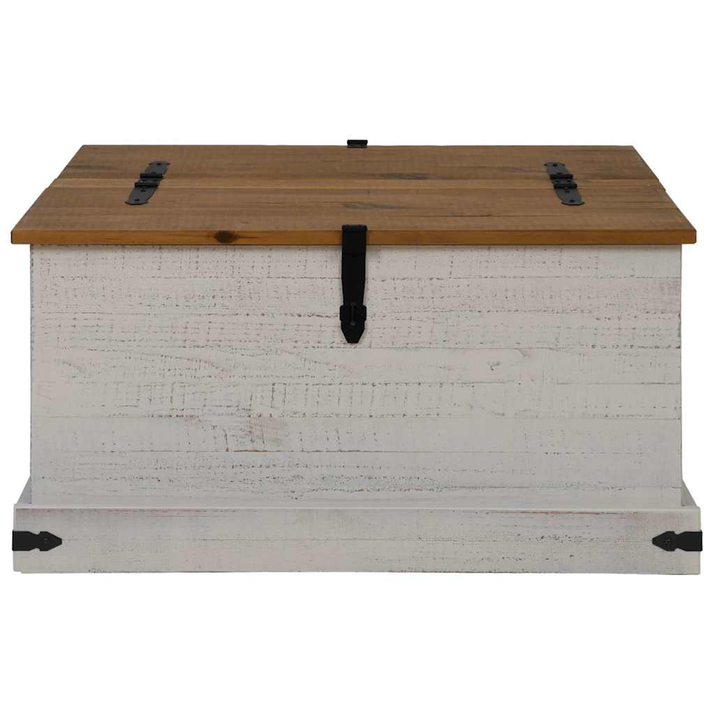 Opbergkist HALDEN wit 91x91x47 cm massief grenenhout is nu te koop bij PeponiXL, paradijselijk wonen!
