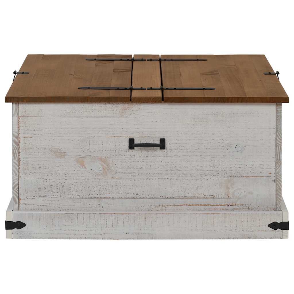 Opbergkist HALDEN wit 91x91x47 cm massief grenenhout is nu te koop bij PeponiXL, paradijselijk wonen!
