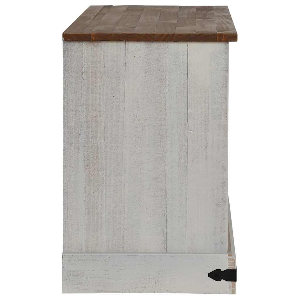 Tv-meubel HALDEN met schuifdeur wit 110x40x60 cm massief hout is nu te koop bij PeponiXL, paradijselijk wonen!