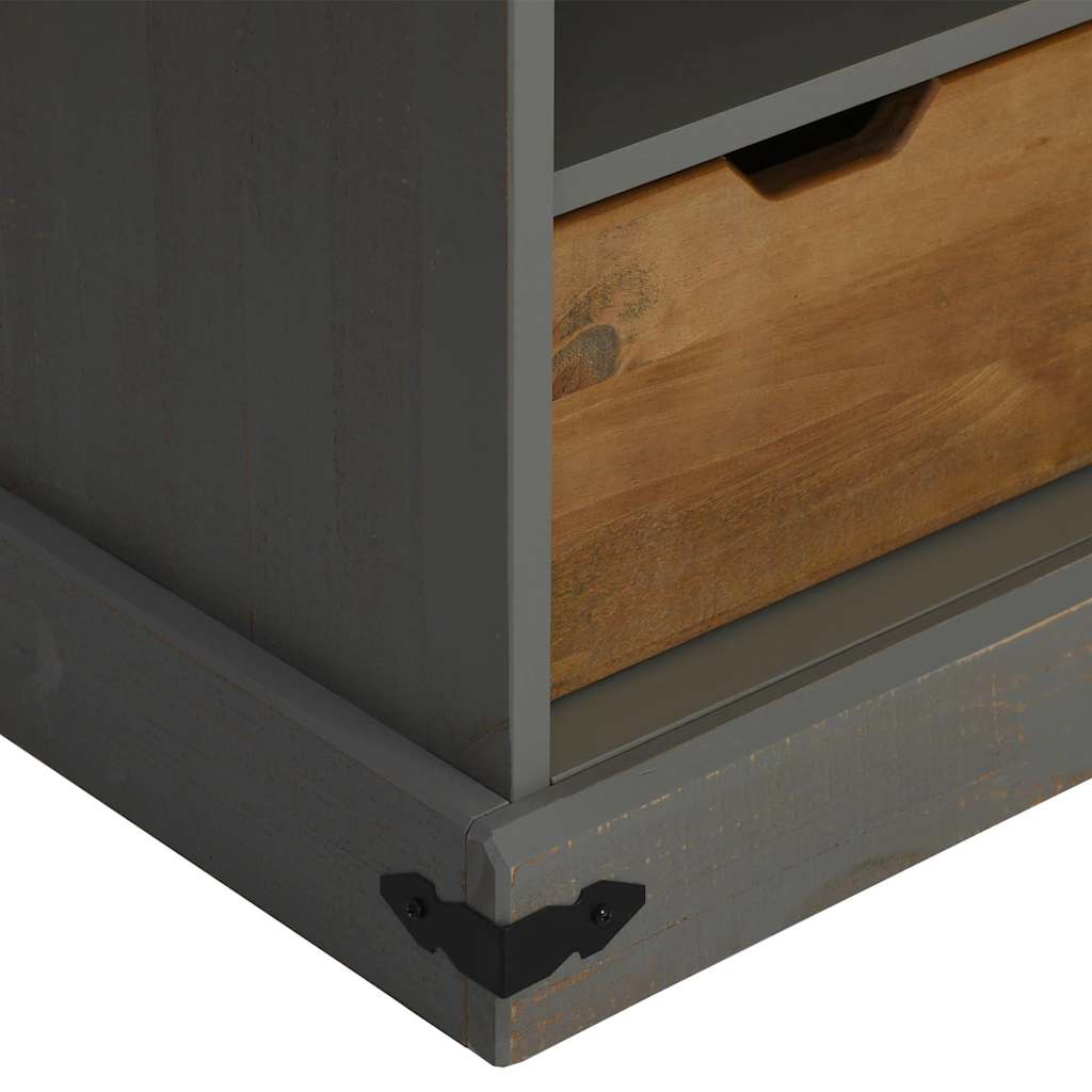 Tv-meubel HALDEN met schuifdeur grijs 110x40x60 cm massief hout is nu te koop bij PeponiXL, paradijselijk wonen!