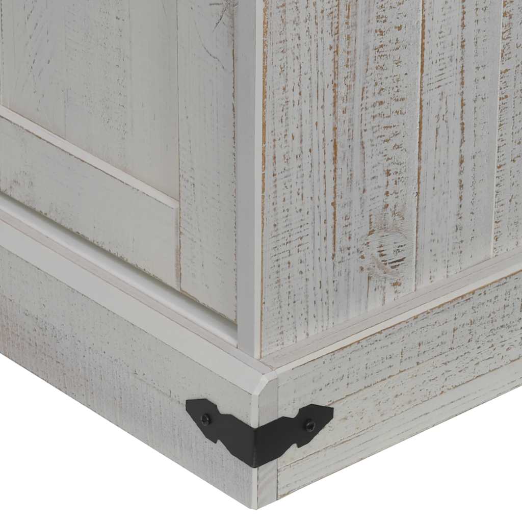 Tv-meubel HALDEN 2 schuifdeuren 150x40x60 cm massief hout wit is nu te koop bij PeponiXL, paradijselijk wonen!