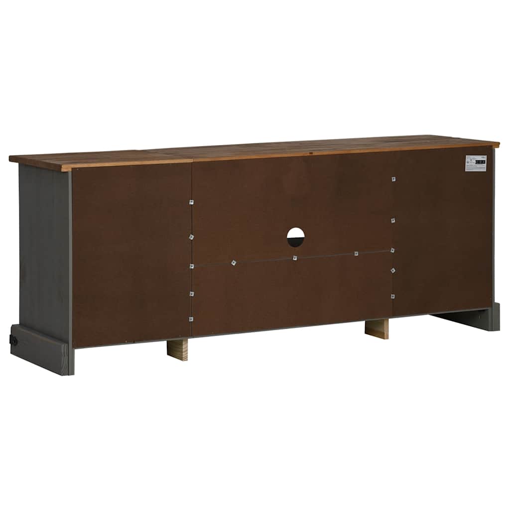 Tv-meubel HALDEN 2 schuifdeuren 150x40x60 cm massief hout grijs is nu te koop bij PeponiXL, paradijselijk wonen!