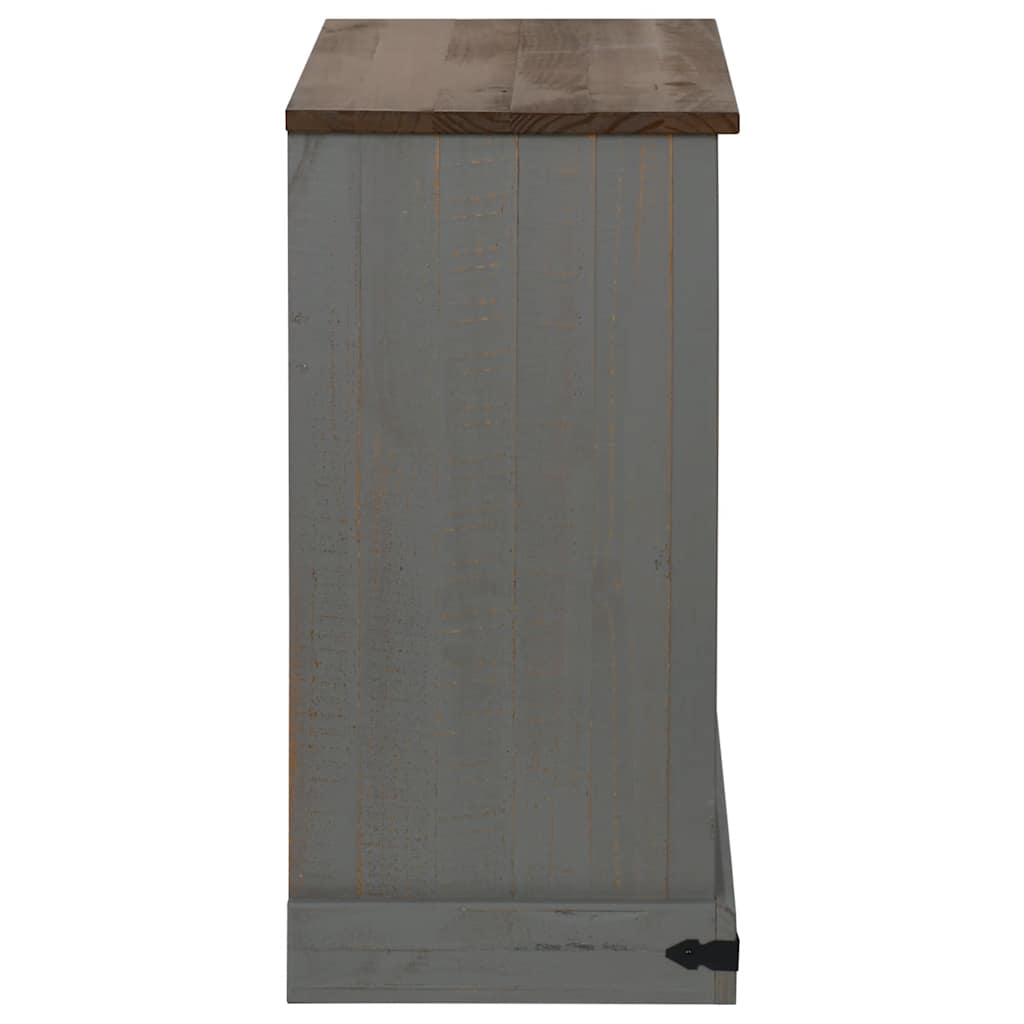 Dressoir HALDEN met schuifdeur 80x40x80 cm massief hout grijs is nu te koop bij PeponiXL, paradijselijk wonen!