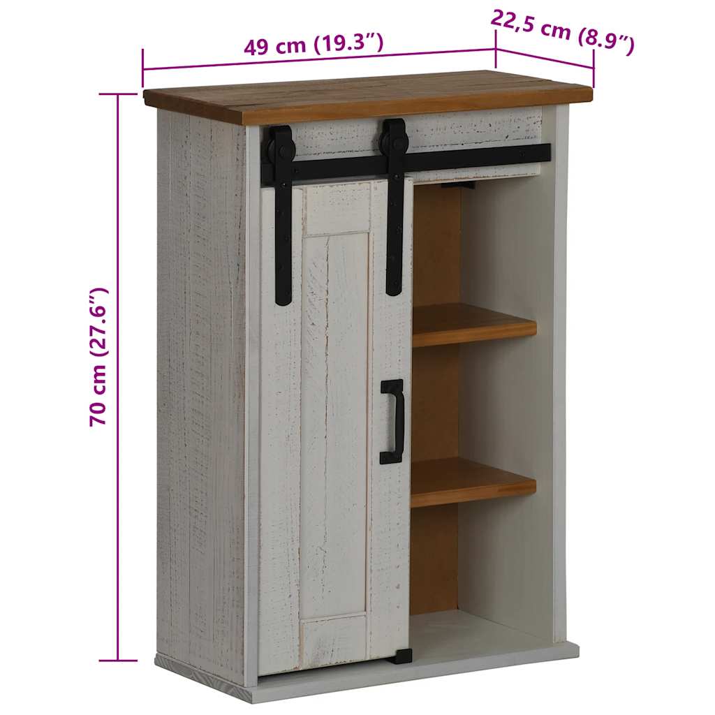 Bovenkast HALDEN met schuifdeur 49x22,5x70 cm grenenhout wit is nu te koop bij PeponiXL, paradijselijk wonen!