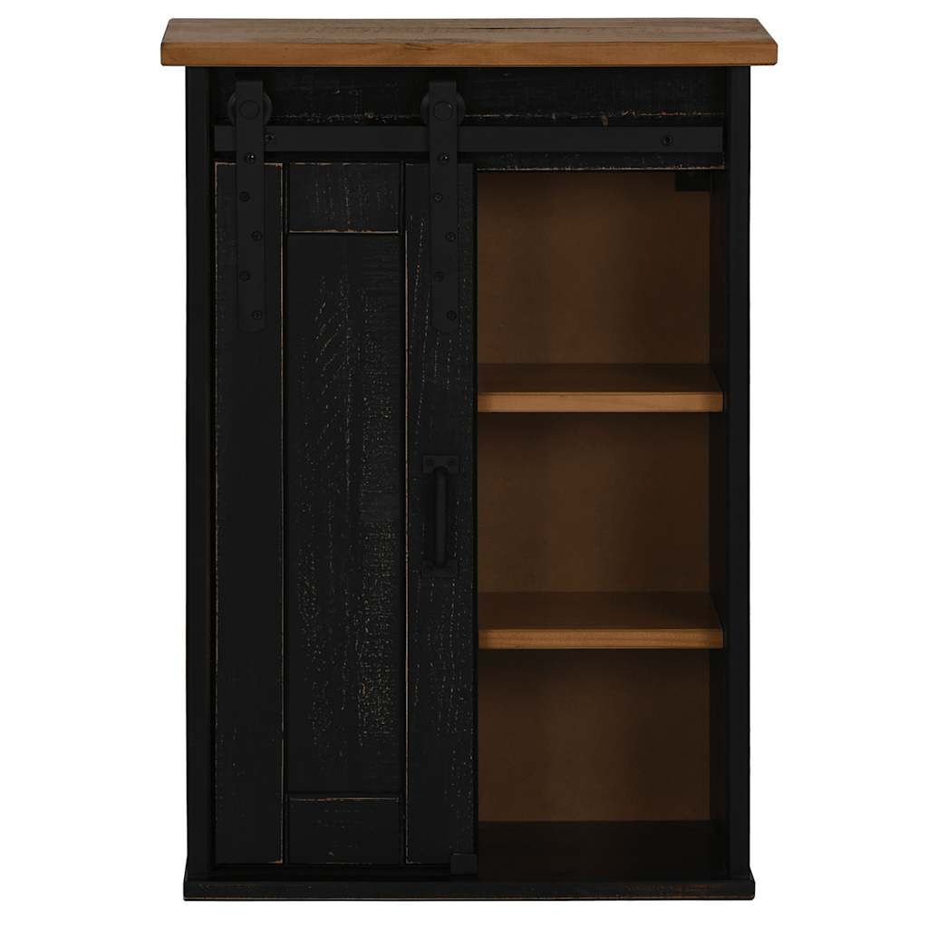 Bovenkast HALDEN met schuifdeur 49x22,5x70 cm grenenhout zwart is nu te koop bij PeponiXL, paradijselijk wonen!