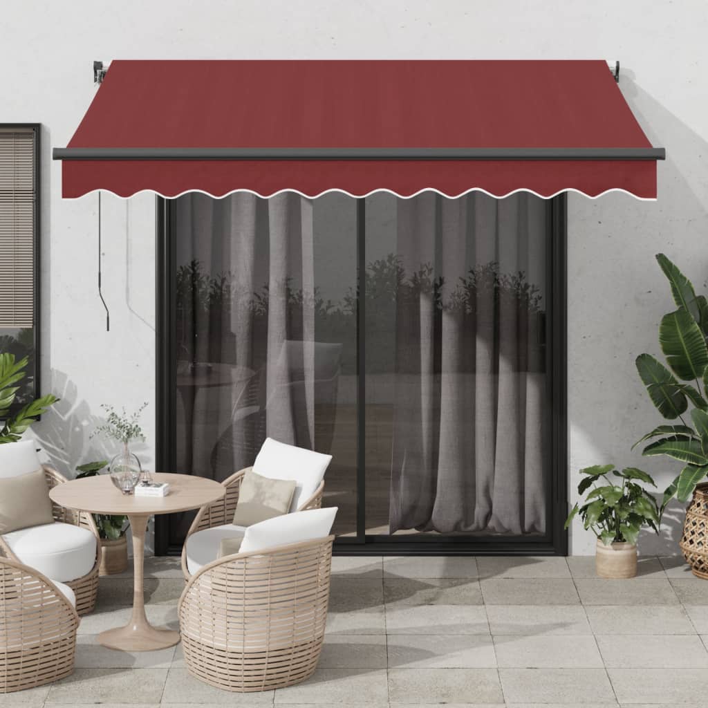 Luifel automatisch uittrekbaar met LED's 350x250 cm bordeaux is nu te koop bij PeponiXL, paradijselijk wonen!