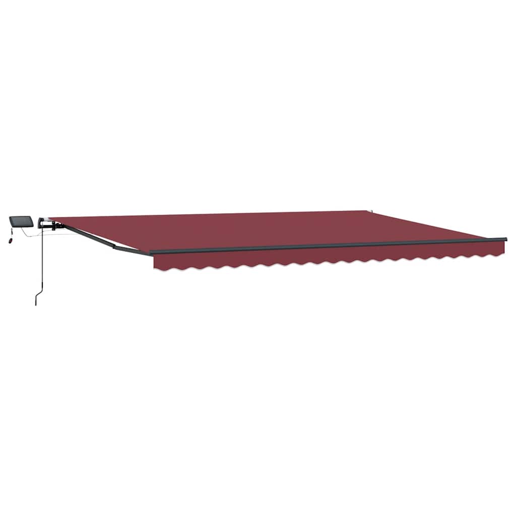 Luifel handmatig uittrekbaar met LED's 500x300 cm bordeauxrood is nu te koop bij PeponiXL, paradijselijk wonen!