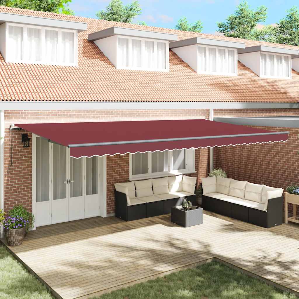 Luifel handmatig uittrekbaar 600x300 cm bordeauxrood is nu te koop bij PeponiXL, paradijselijk wonen!