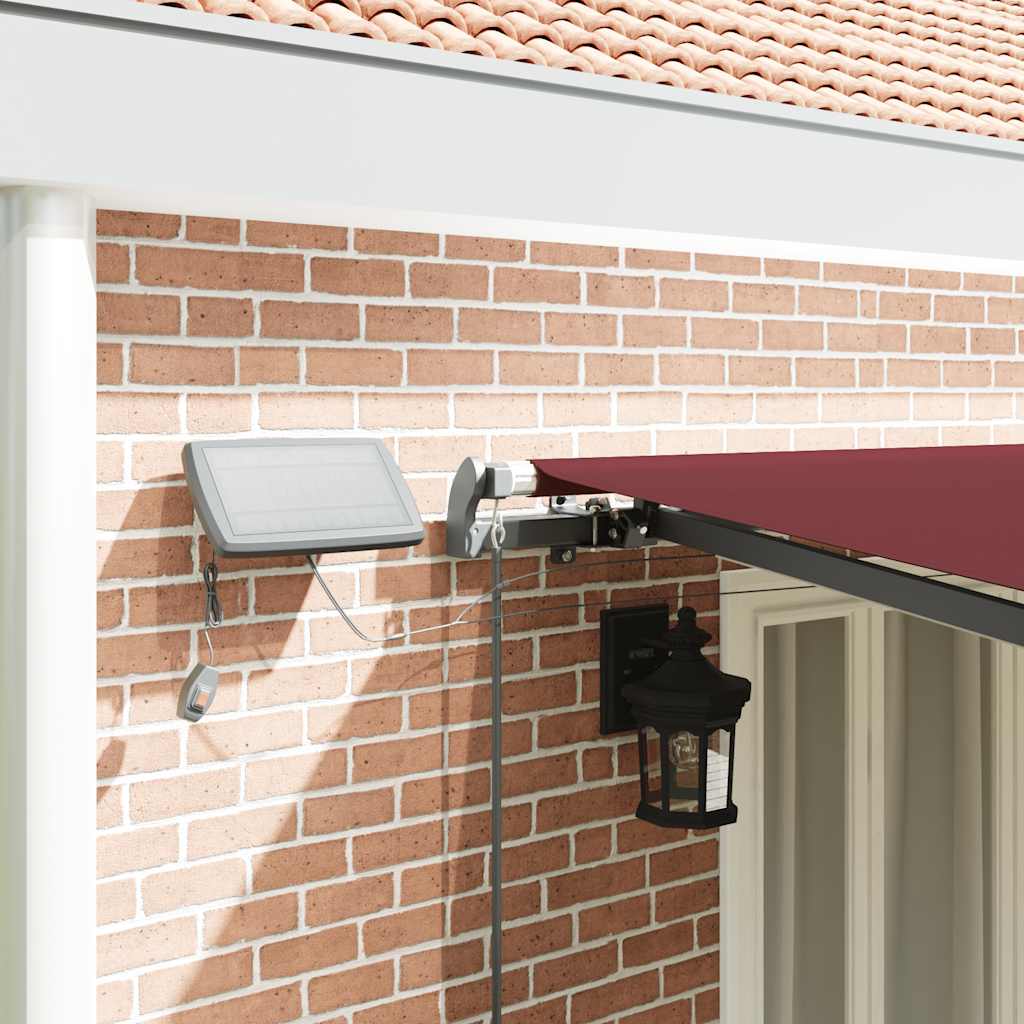 Luifel handmatig uittrekbaar met LED's 600x300 cm bordeauxrood is nu te koop bij PeponiXL, paradijselijk wonen!