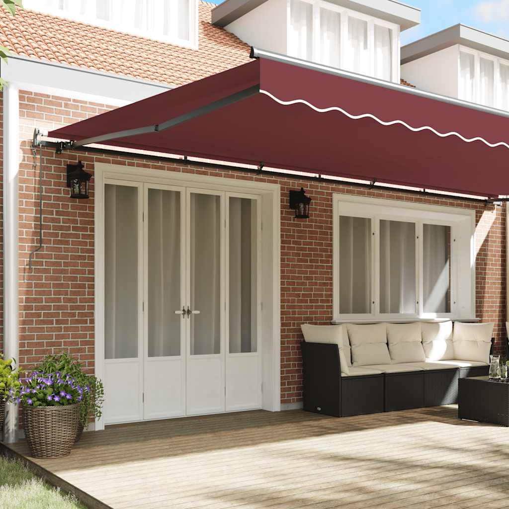Luifel automatisch uittrekbaar 600x300 cm bordeauxrood is nu te koop bij PeponiXL, paradijselijk wonen!