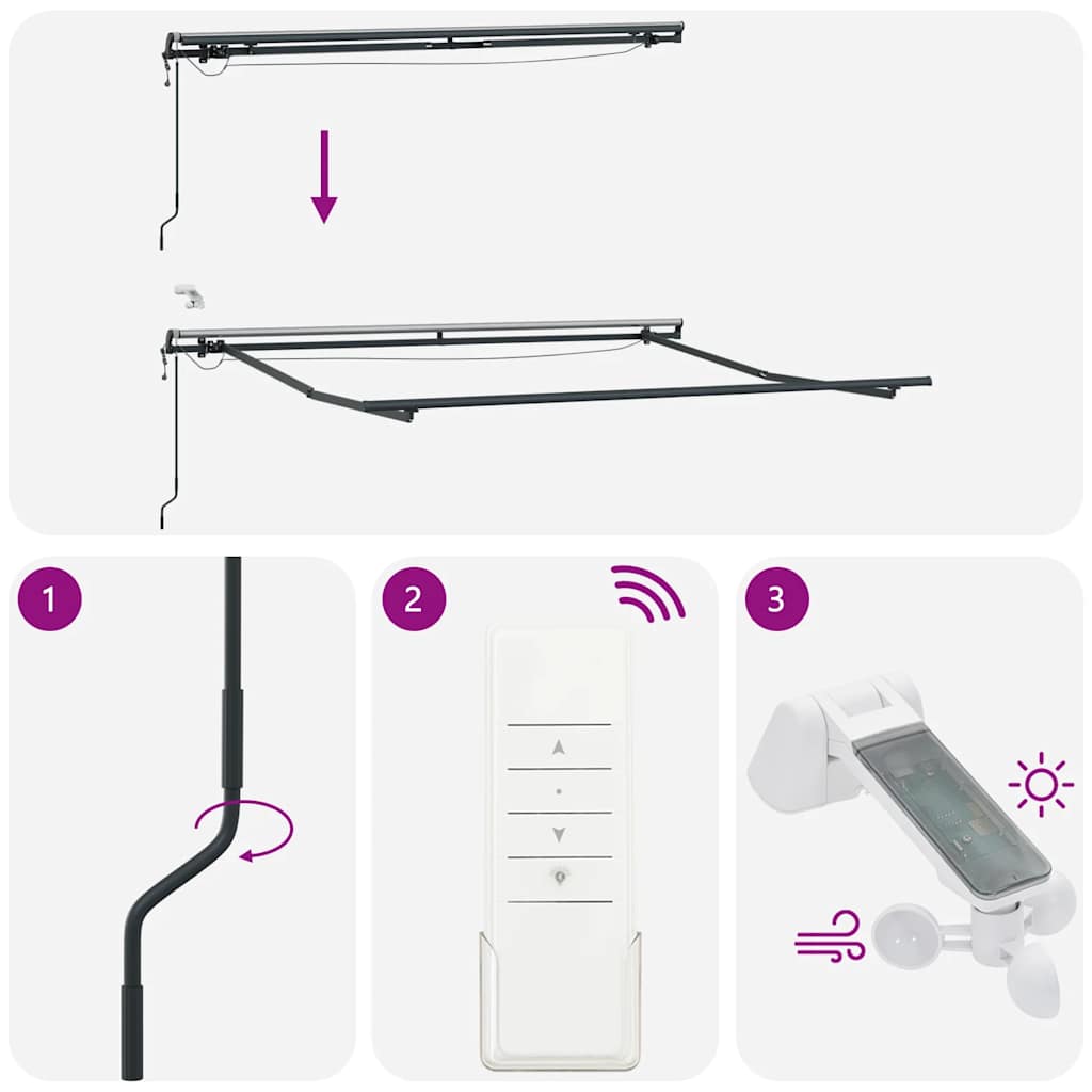 Luifel automatisch uittrekbaar met LED's 300x250 cm bruin is nu te koop bij PeponiXL, paradijselijk wonen!