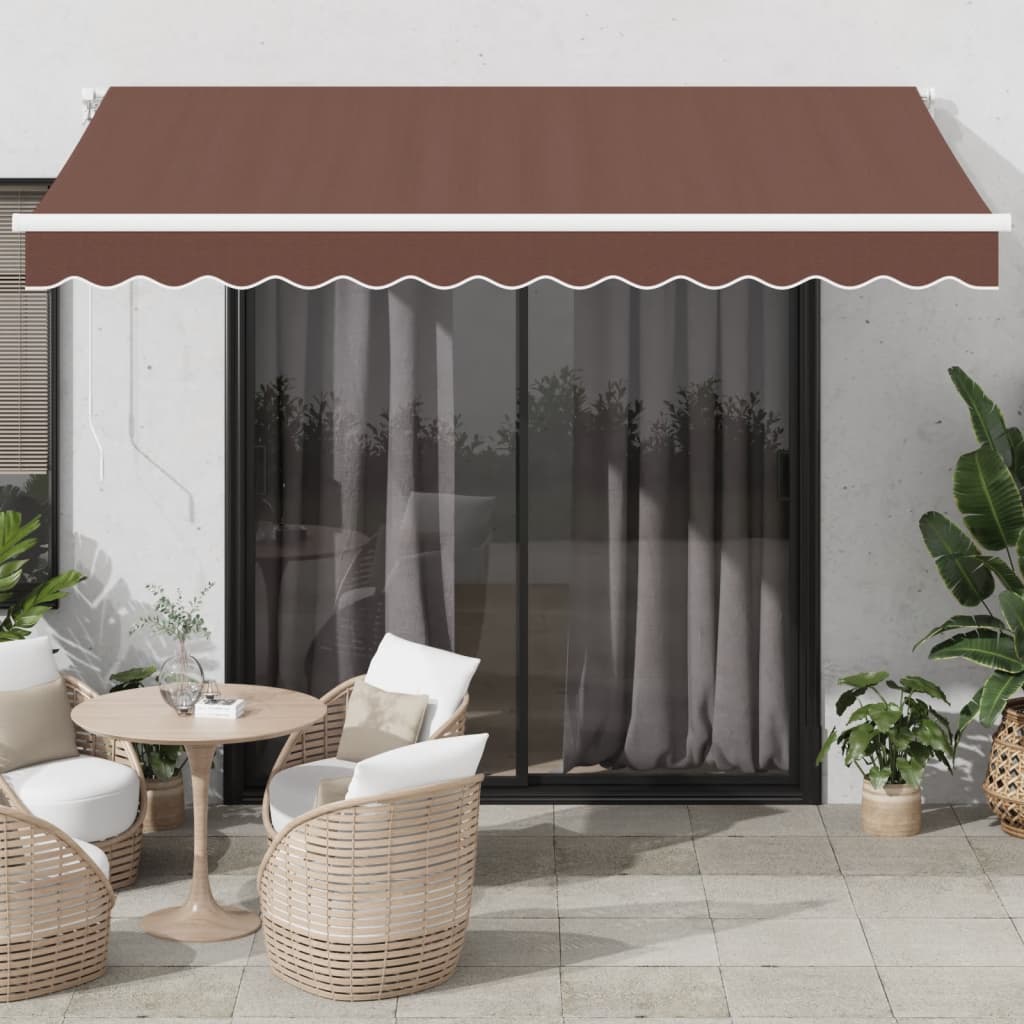 Luifel automatisch uittrekbaar 350x250 cm bruin is nu te koop bij PeponiXL, paradijselijk wonen!