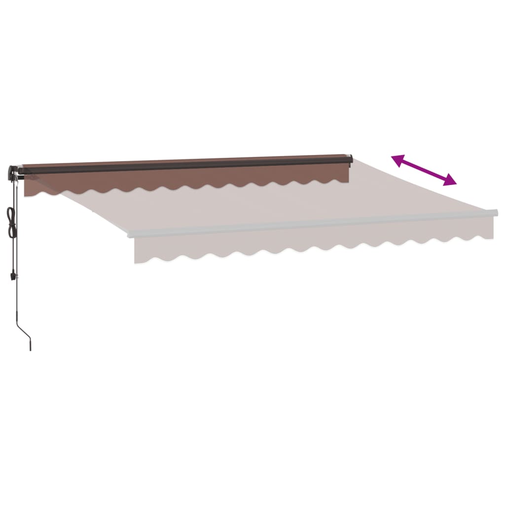 Luifel automatisch uittrekbaar met LED's 350x250 cm bruin is nu te koop bij PeponiXL, paradijselijk wonen!