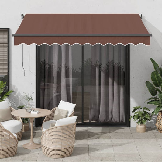 Luifel automatisch uittrekbaar met LED's 350x250 cm bruin is nu te koop bij PeponiXL, paradijselijk wonen!