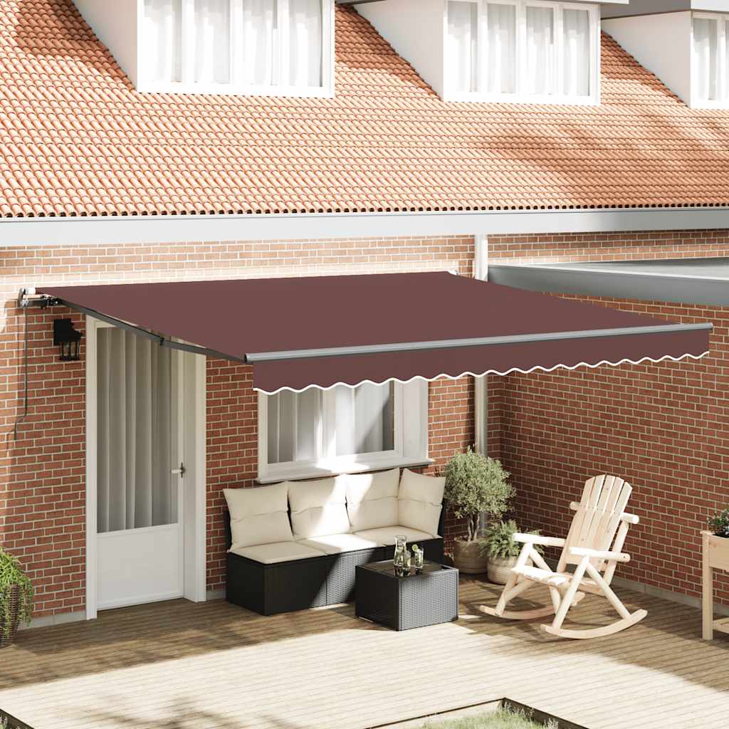 Luifel handmatig uittrekbaar 400x300 cm bruin is nu te koop bij PeponiXL, paradijselijk wonen!