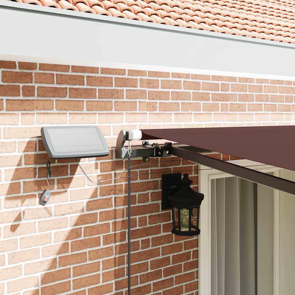 Luifel handmatig uittrekbaar met LED's 400x300 cm bruin is nu te koop bij PeponiXL, paradijselijk wonen!