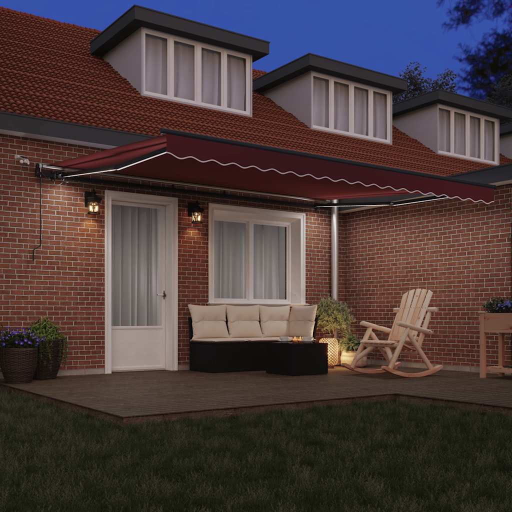 Luifel automatisch uittrekbaar met LED's 450x300 cm bruin is nu te koop bij PeponiXL, paradijselijk wonen!
