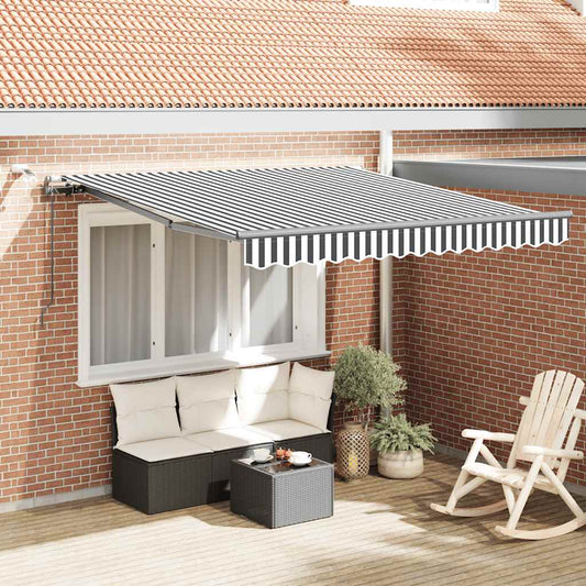 Luifel automatisch uittrekbaar LED 300x250 cm antraciet en wit is nu te koop bij PeponiXL, paradijselijk wonen!