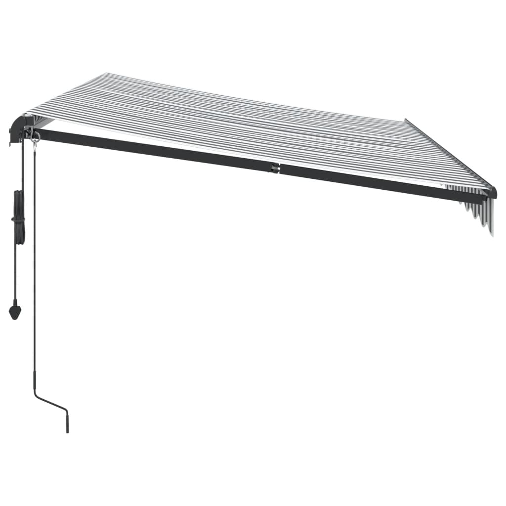Luifel automatisch uittrekbaar LED 350x250 cm antraciet en wit is nu te koop bij PeponiXL, paradijselijk wonen!