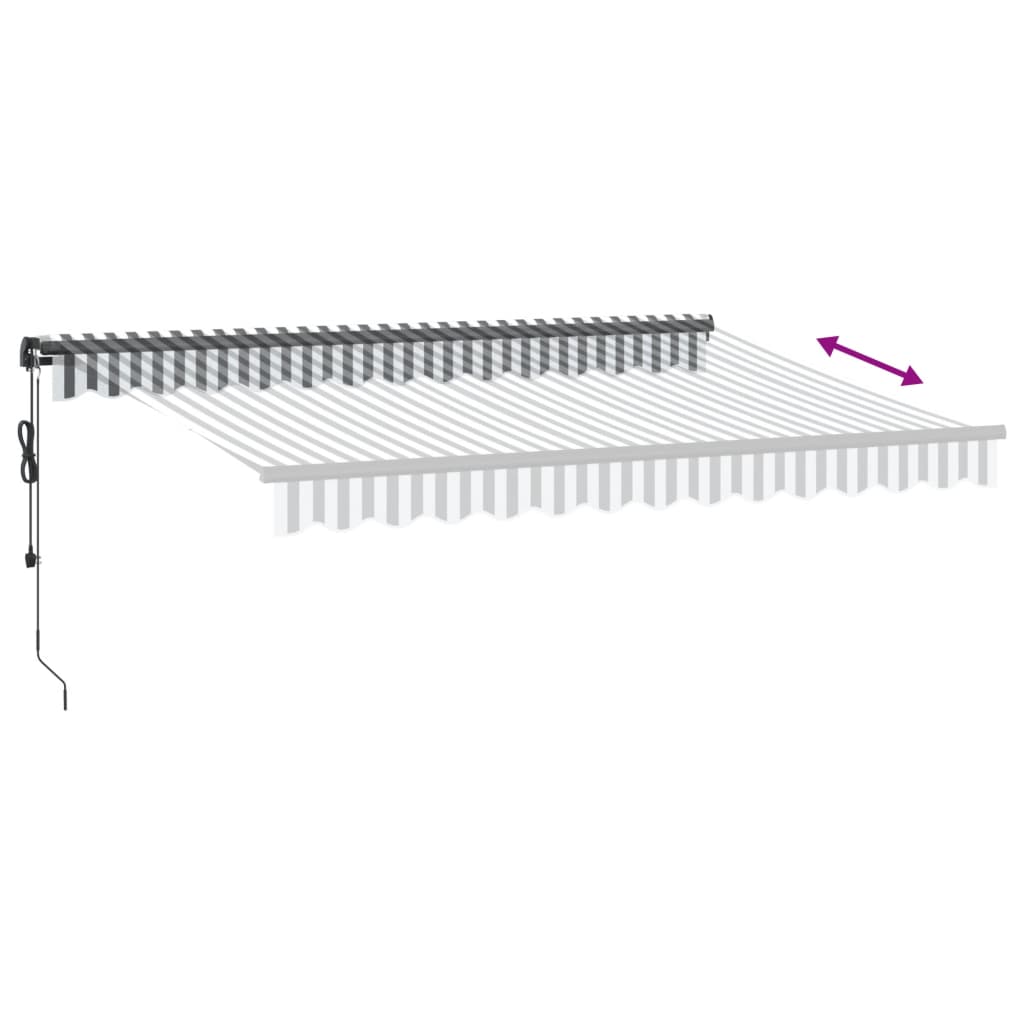 Luifel automatisch uittrekbaar LED 350x250 cm antraciet en wit is nu te koop bij PeponiXL, paradijselijk wonen!