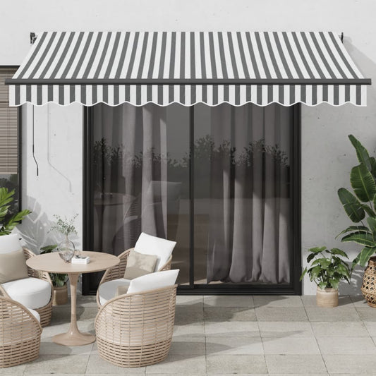 Luifel automatisch uittrekbaar LED 350x250 cm antraciet en wit is nu te koop bij PeponiXL, paradijselijk wonen!