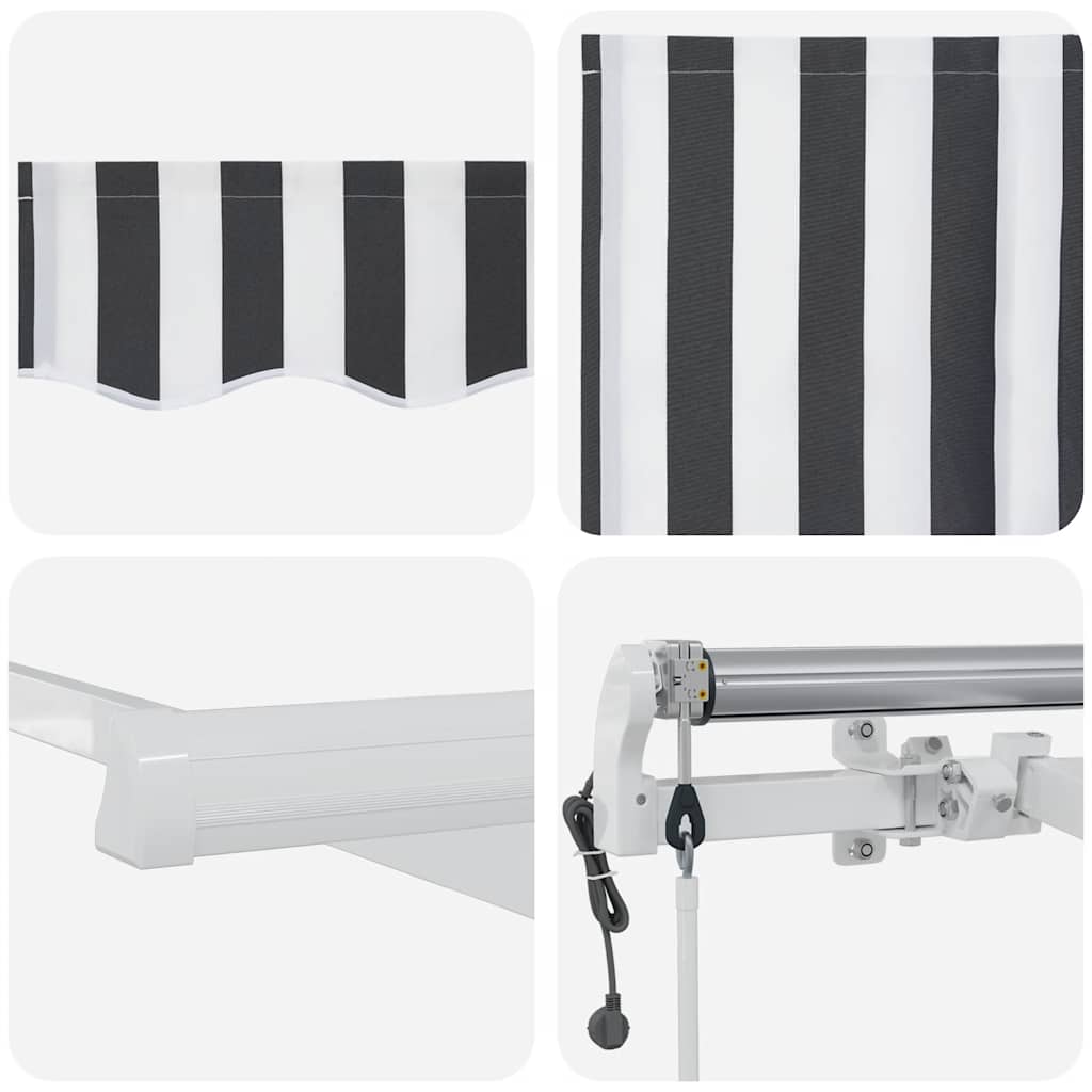 Luifel automatisch uittrekbaar 600x300 cm antracietkleur en wit is nu te koop bij PeponiXL, paradijselijk wonen!