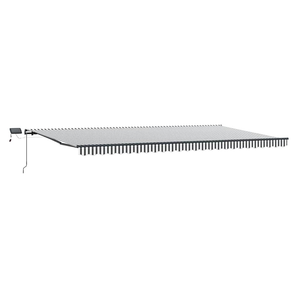 Luifel handmatig uittrekbaar en LED 600x300 cm antraciet en wit is nu te koop bij PeponiXL, paradijselijk wonen!