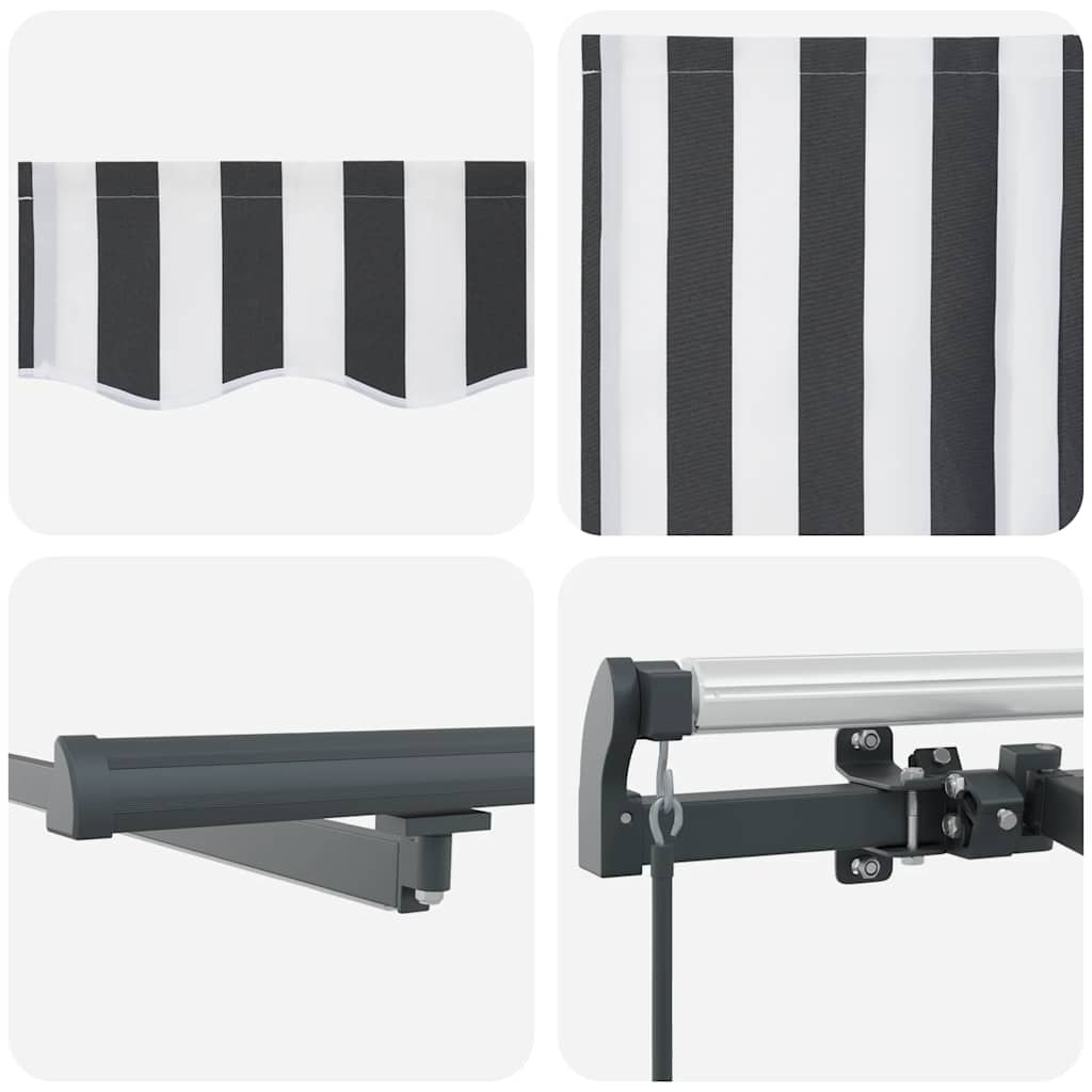 Luifel handmatig uittrekbaar en LED 600x300 cm antraciet en wit is nu te koop bij PeponiXL, paradijselijk wonen!