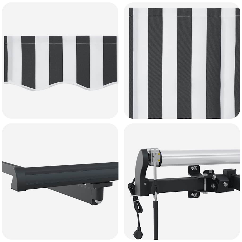 Luifel automatisch uittrekbaar 600x300 cm antracietkleur en wit is nu te koop bij PeponiXL, paradijselijk wonen!