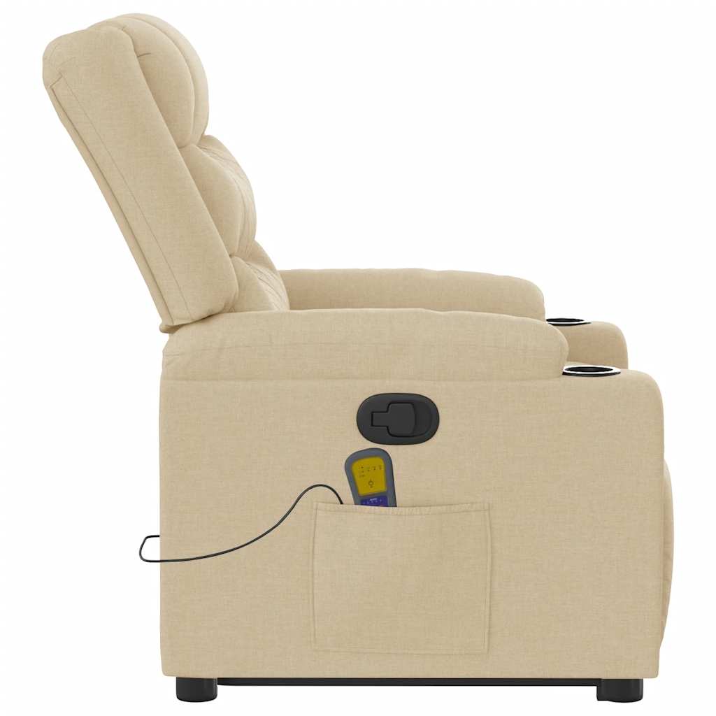 Sta-op-massagestoel verstelbaar stof crèmekleurig is nu te koop bij PeponiXL, paradijselijk wonen!