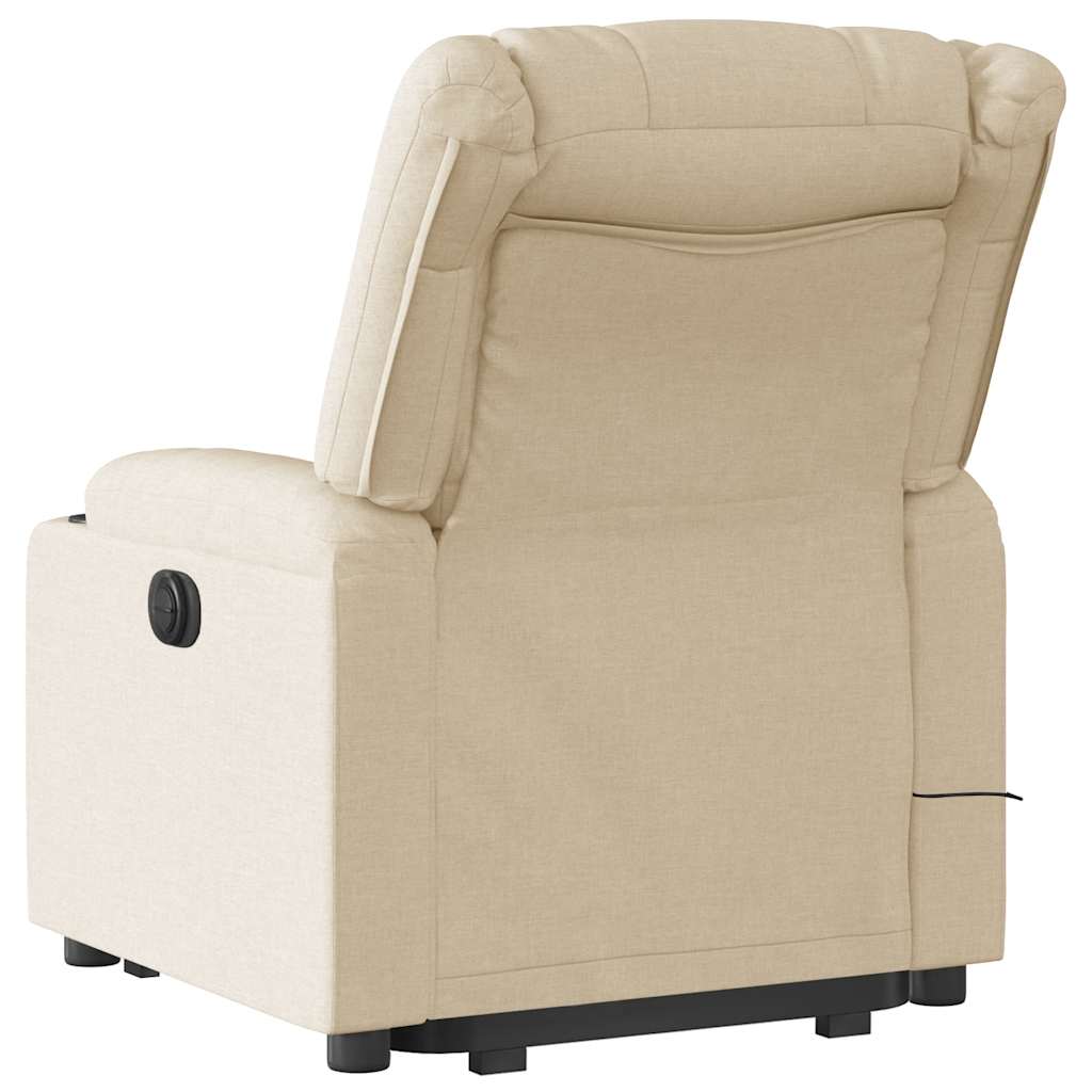 Sta-op-massagestoel elektrisch verstelbaar stof crèmekleurig is nu te koop bij PeponiXL, paradijselijk wonen!