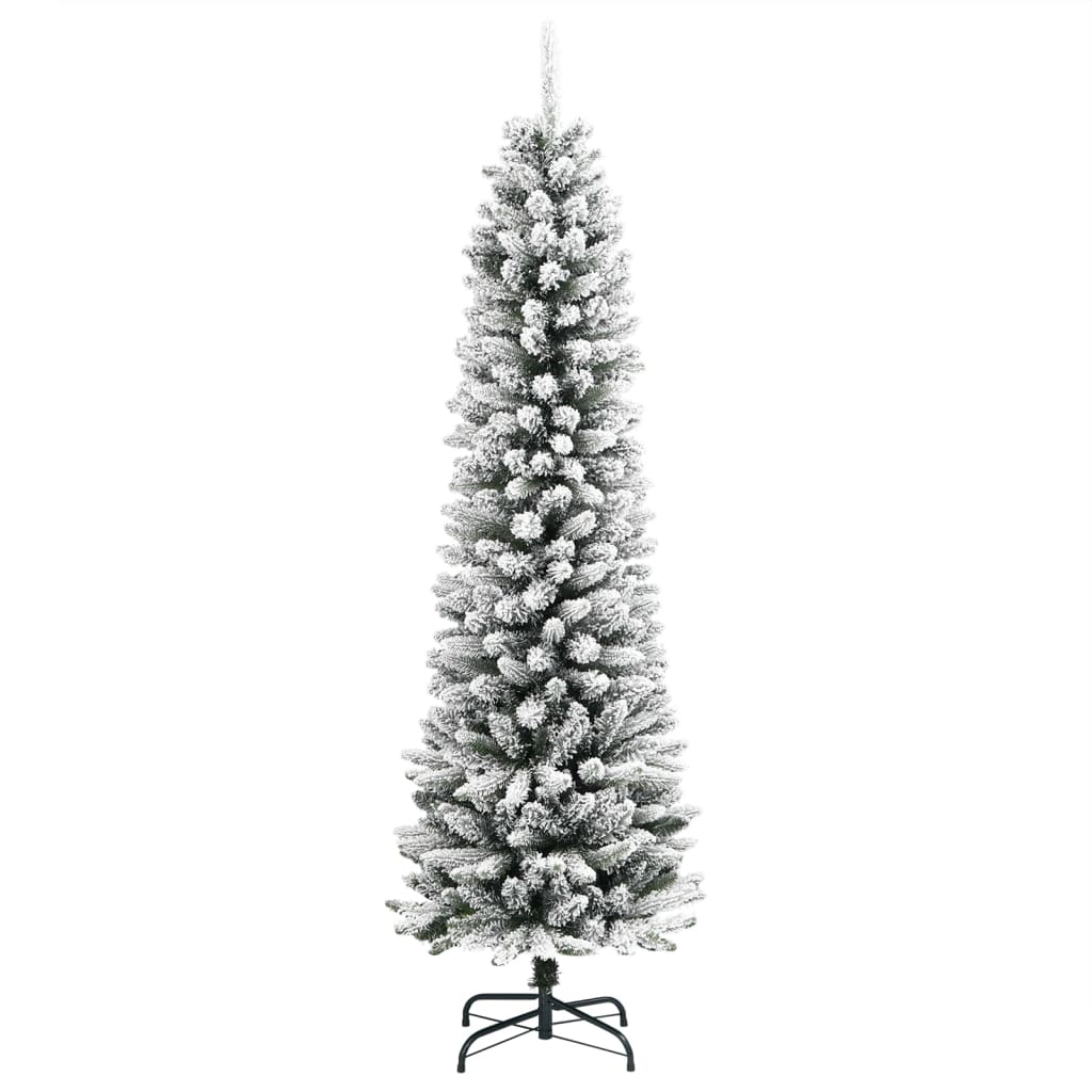 Kunstkerstboom met sneeuw smal 120 cm PVC en PE is nu te koop bij PeponiXL, paradijselijk wonen!