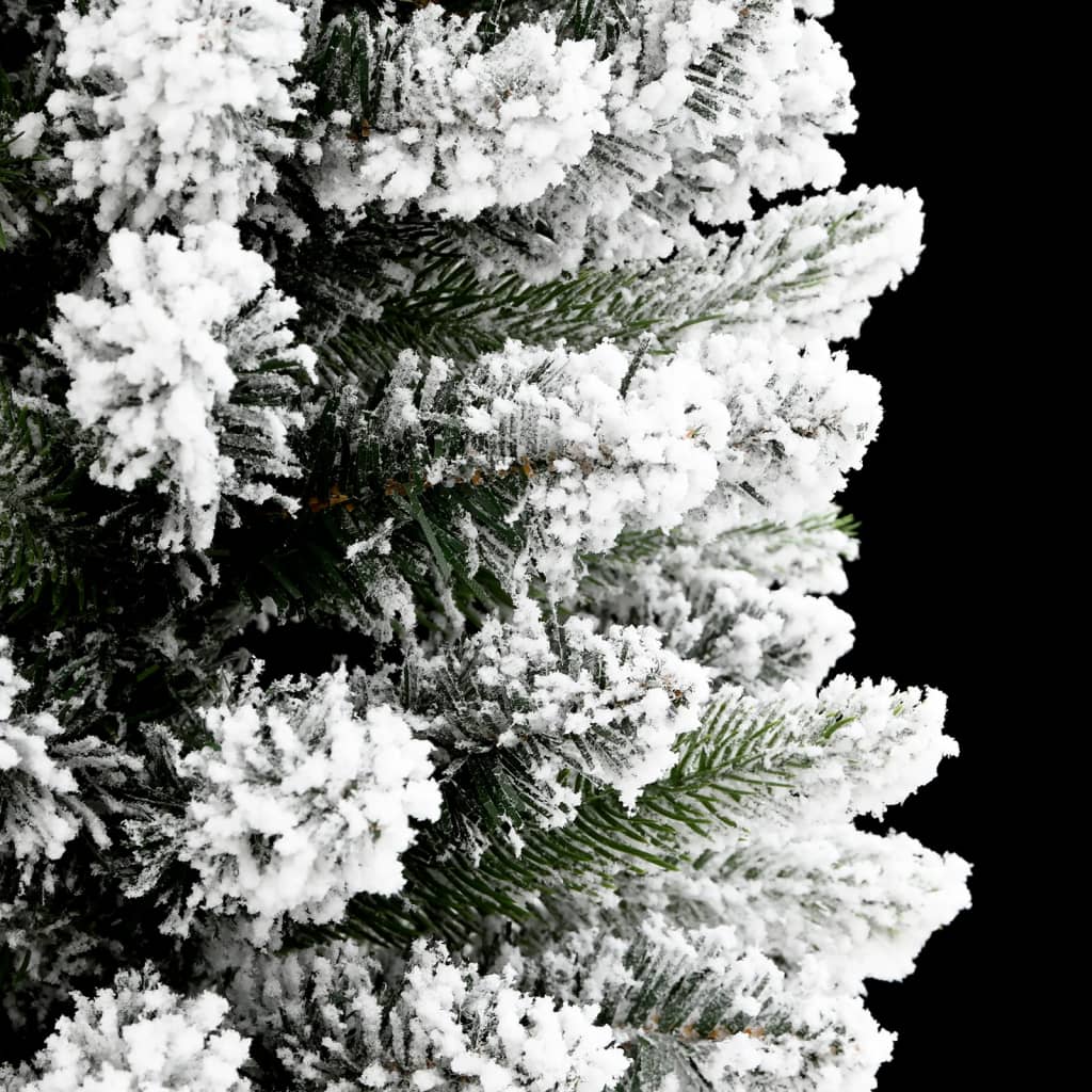 Kunstkerstboom met sneeuw smal 150 cm PVC en PE is nu te koop bij PeponiXL, paradijselijk wonen!