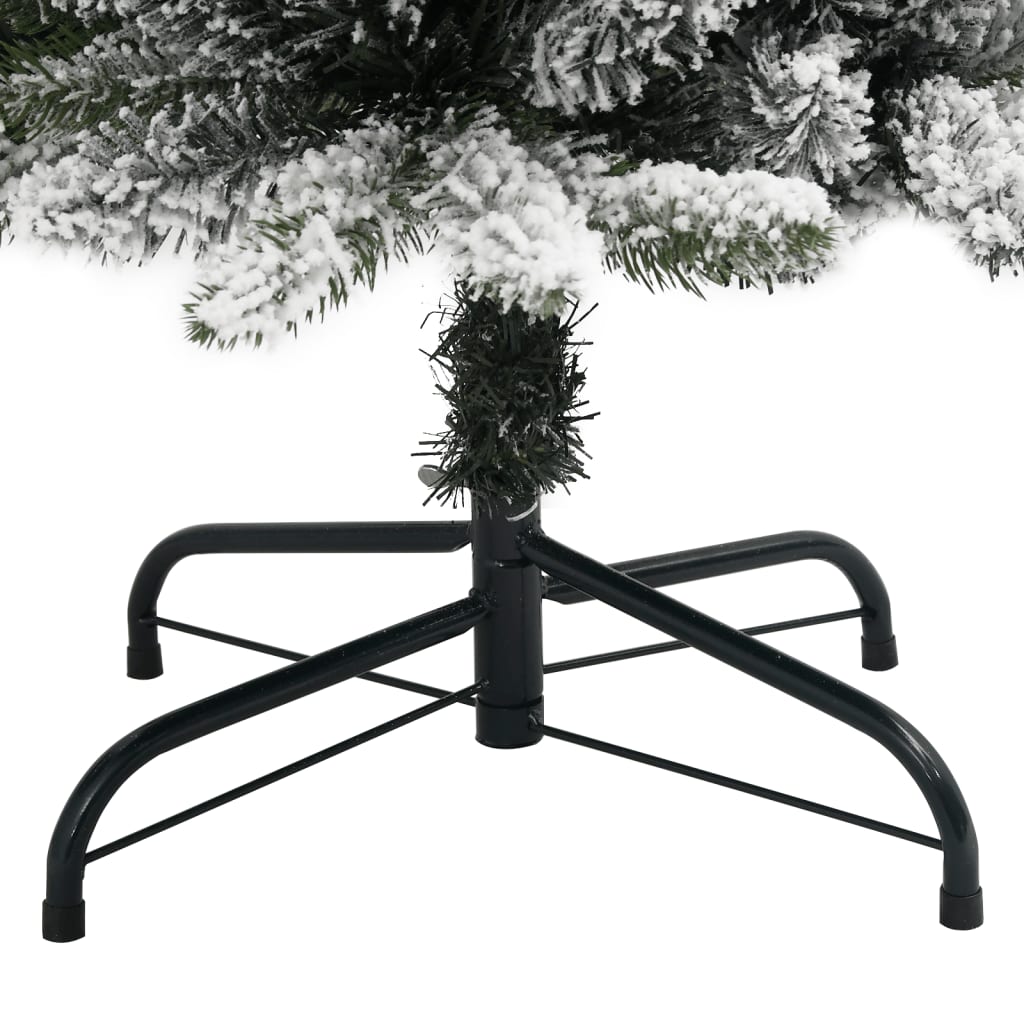 Kunstkerstboom met sneeuw smal 210 cm PVC en PE is nu te koop bij PeponiXL, paradijselijk wonen!