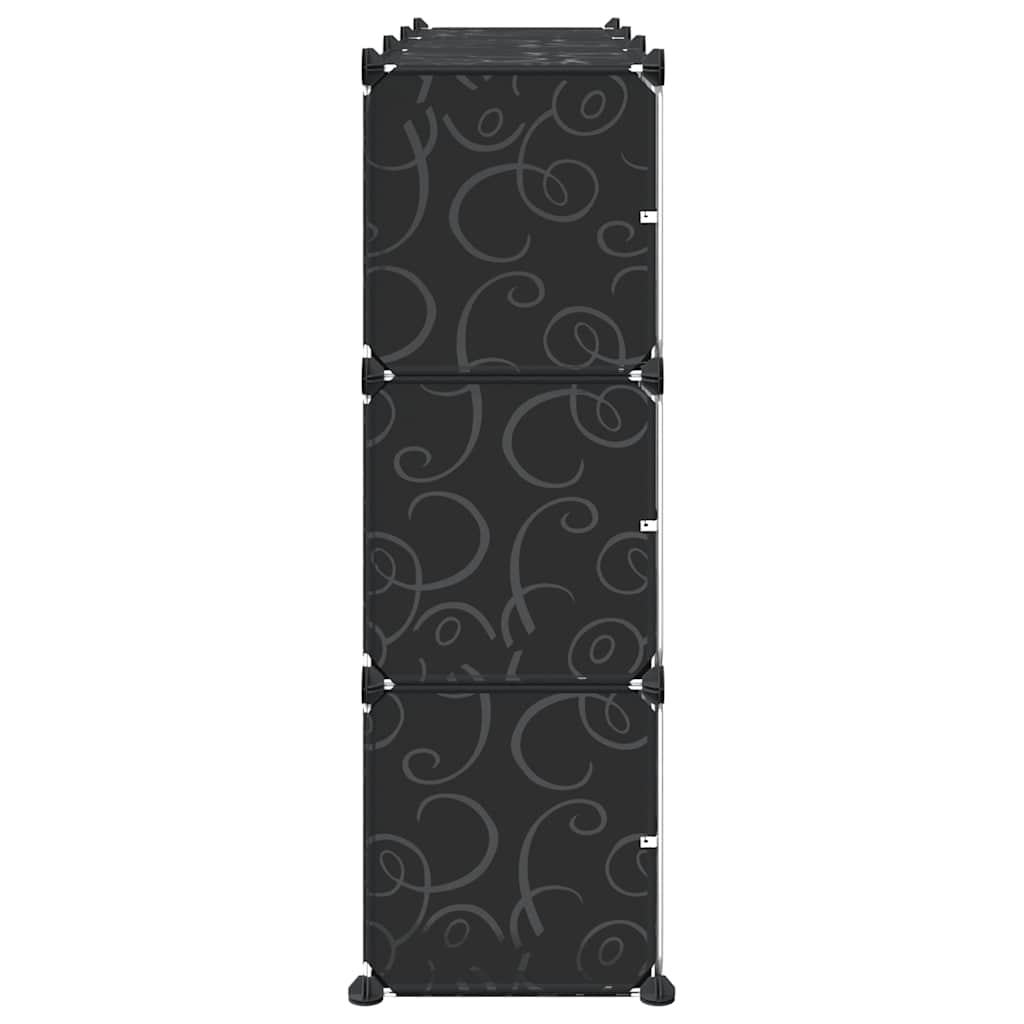 Opbergmeubel met 9 vakken en deuren polypropeen zwart is nu te koop bij PeponiXL, paradijselijk wonen!