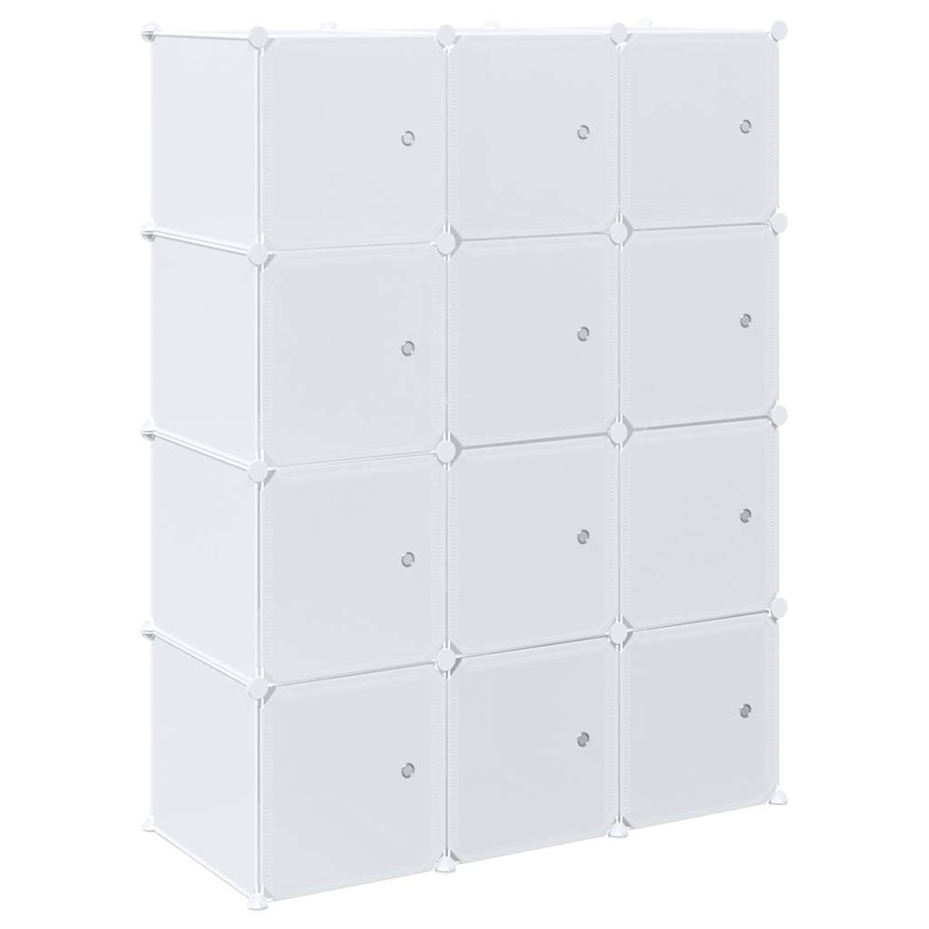 Opbergmeubel met 12 vakken en ophangstangen polypropeen is nu te koop bij PeponiXL, paradijselijk wonen!