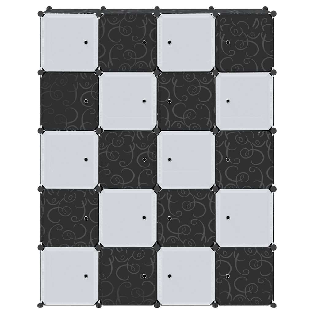 Opbergmeubel met 20 vakken en ophangstangen polypropeen is nu te koop bij PeponiXL, paradijselijk wonen!