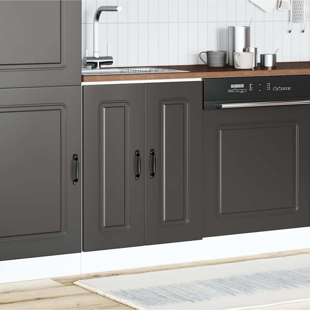 Spoelbakonderkast Kalmar 60x46x81,5 cm bewerkt hout zwart is nu te koop bij PeponiXL, paradijselijk wonen!